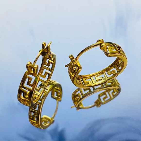 Large  Greek Hoops - Picture 2 of 3